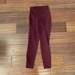 maroon size 0 lululemon leggings